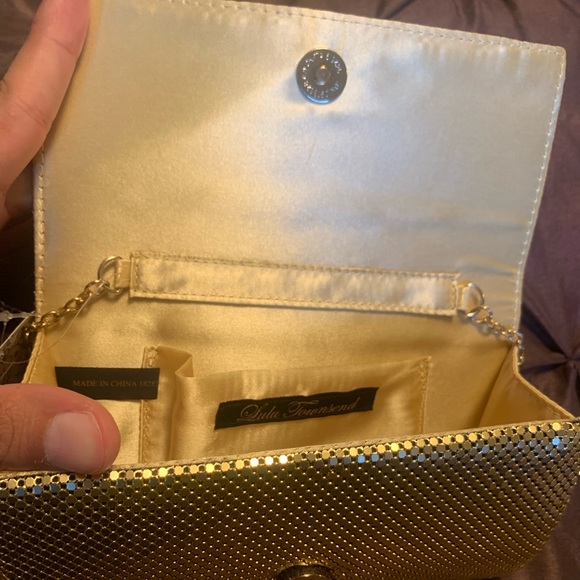 Brand New Gold Colored Clutch with Chain - Picture 3 of 7